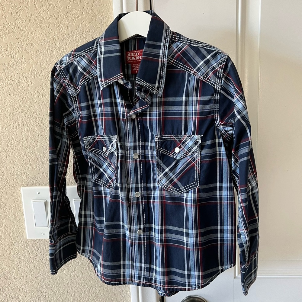 Red Ranch Boys Western Shirt Size Small (4-5)